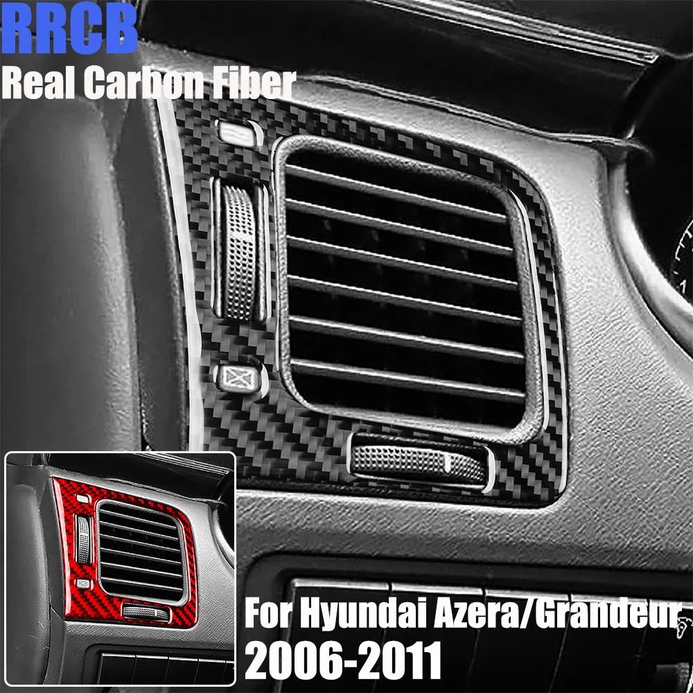 

Real Carbon Fiber Car Accessories Dashboard Air Vent Cover Soft Sticker For Hyundai Azera/Grandeur 2006 2007 2008 2009 2010 2011