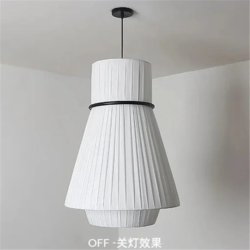 Folie pendant lamp for dining room fabric hanging lamp white pleated Restaurant Lamps Japanese Cafe bar table Decorative Lamp