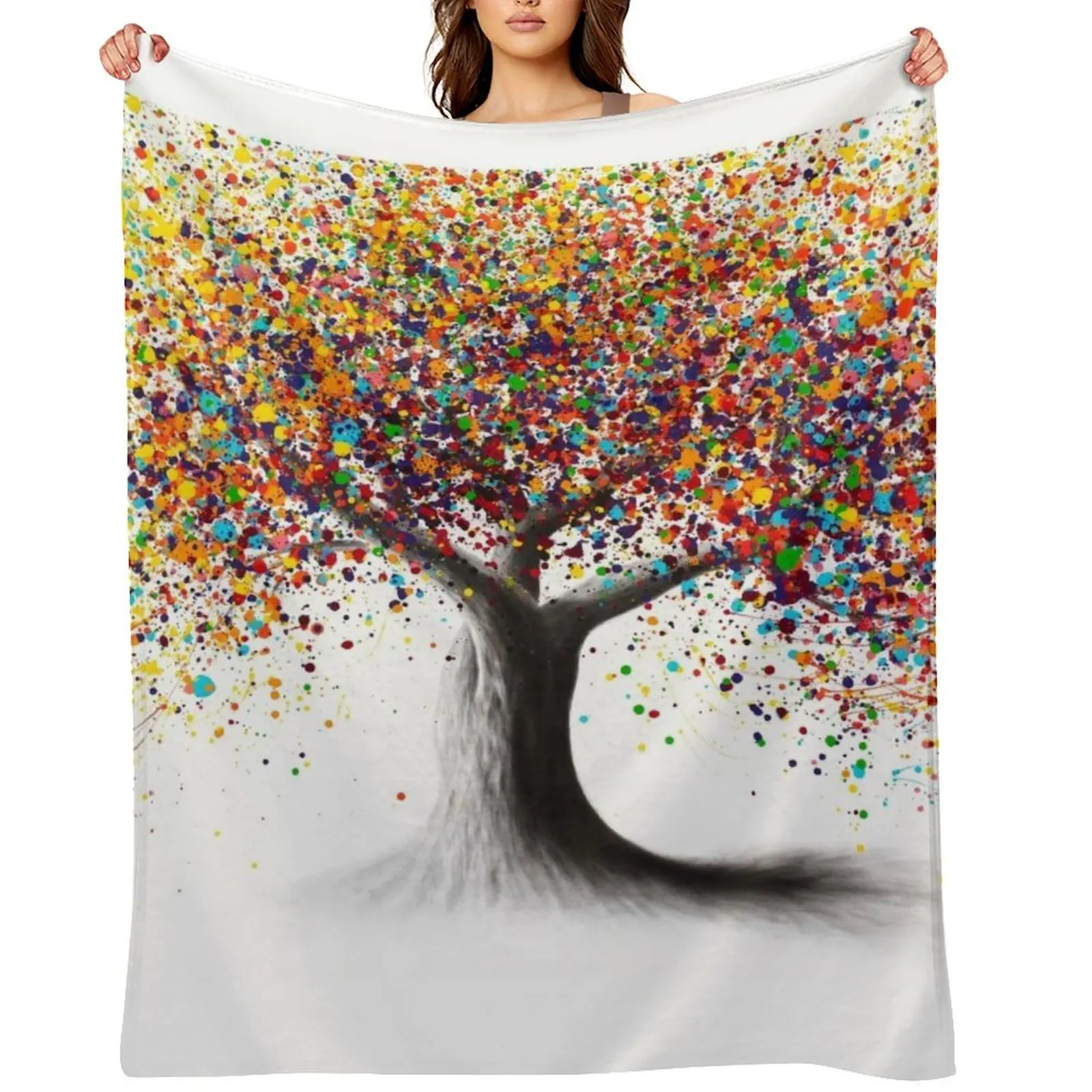 

Rainbow Soul Tree Throw Blanket Furry Blankets Sofas Of Decoration Summer Beddings Hairys Blankets