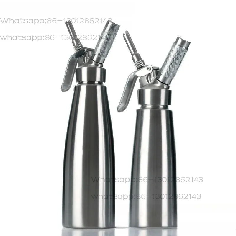 Stainless Steel Cream Gun Snow Top Coffee Cream Piping Gun Commercial Piping Nozzle Aluminum Cream Foamer Siphon Bottle
