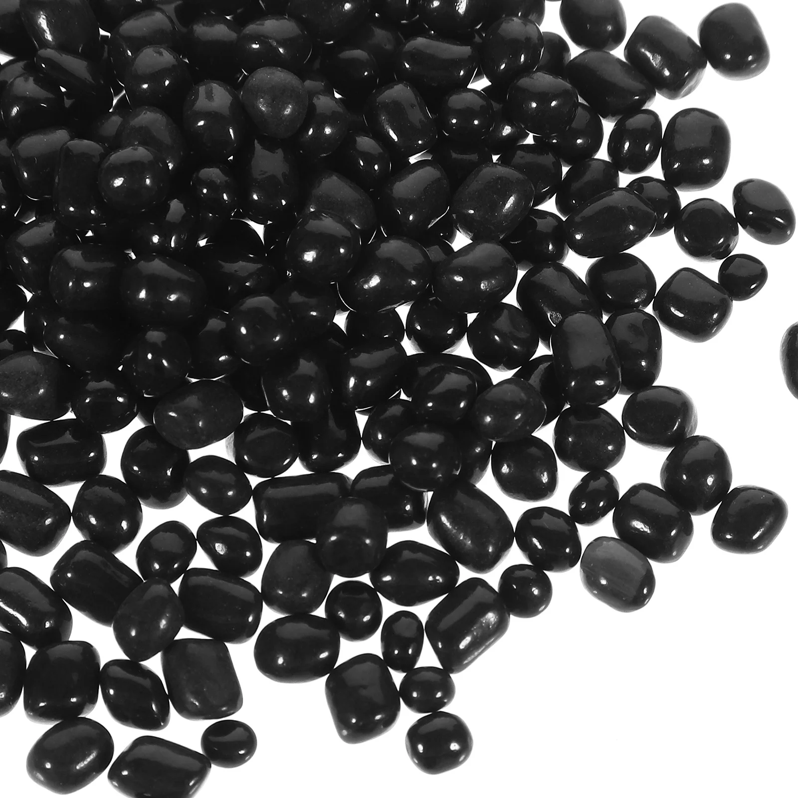 

1Pack Aquarium Decoration Glass Beads Durable Colored Glass Gravel Easy Clean Fish Tank Stones Black Vase Filler Pebbles Rocks