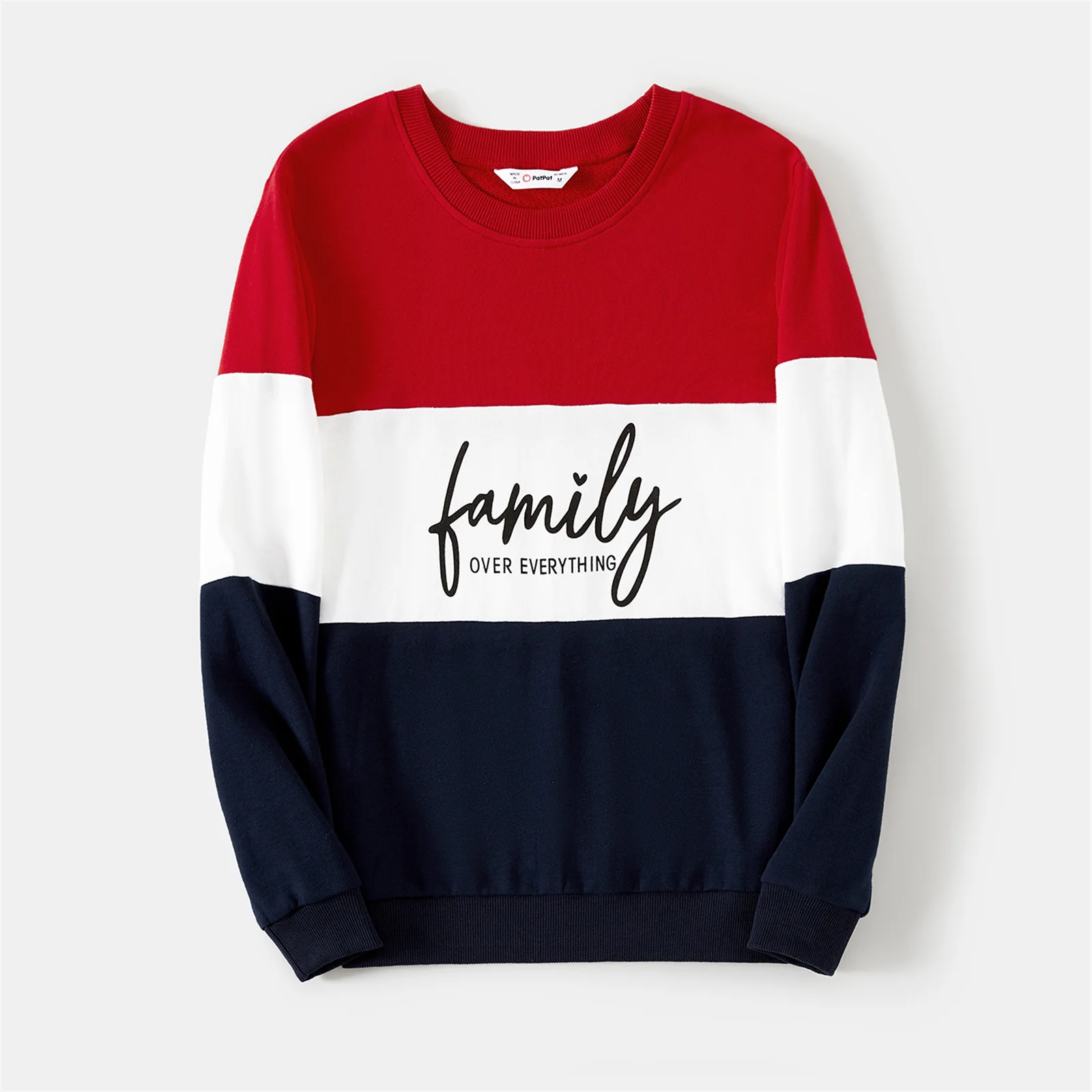 PatPat Valentine's Day Family Matching Outfits Colorblock Letter Print Crew Neck Long-sleeve mother-kids Sweatshirts