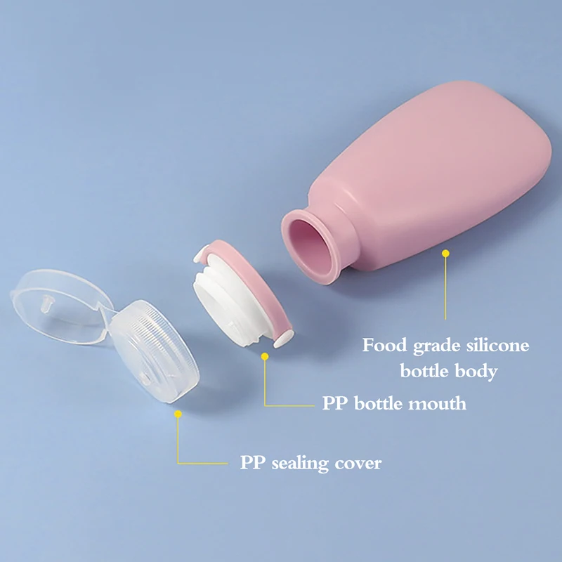 Przenośna silikonowa butelka podróżna do przechowywania kosmetyków Butelka na balsam wielokrotnego napełniania Szczelny pojemnik na szampon Wycisnąć tubę Pusta butelka