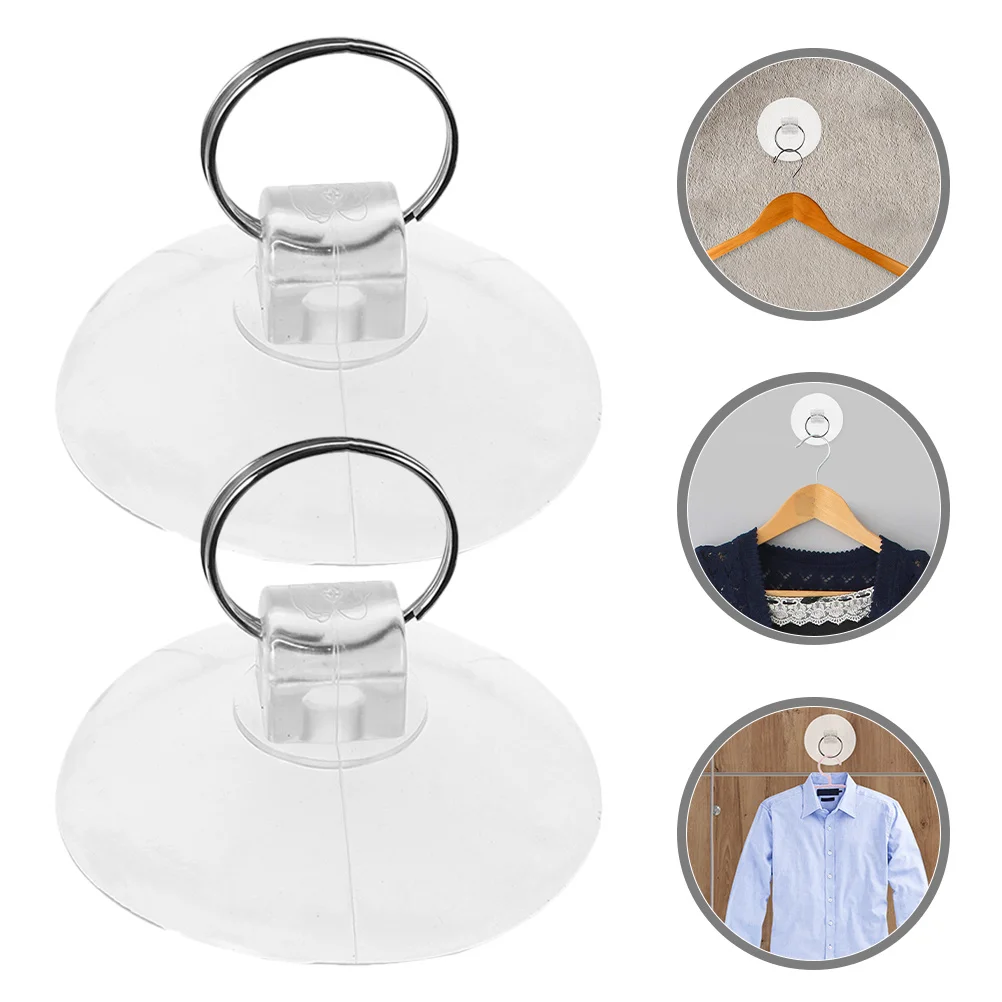 

6pcs Clear Glass Suction Cup Hooks Strong Hold No Trace For Bathroom Kitchen Office Window Wall Tile Transparent Hanging