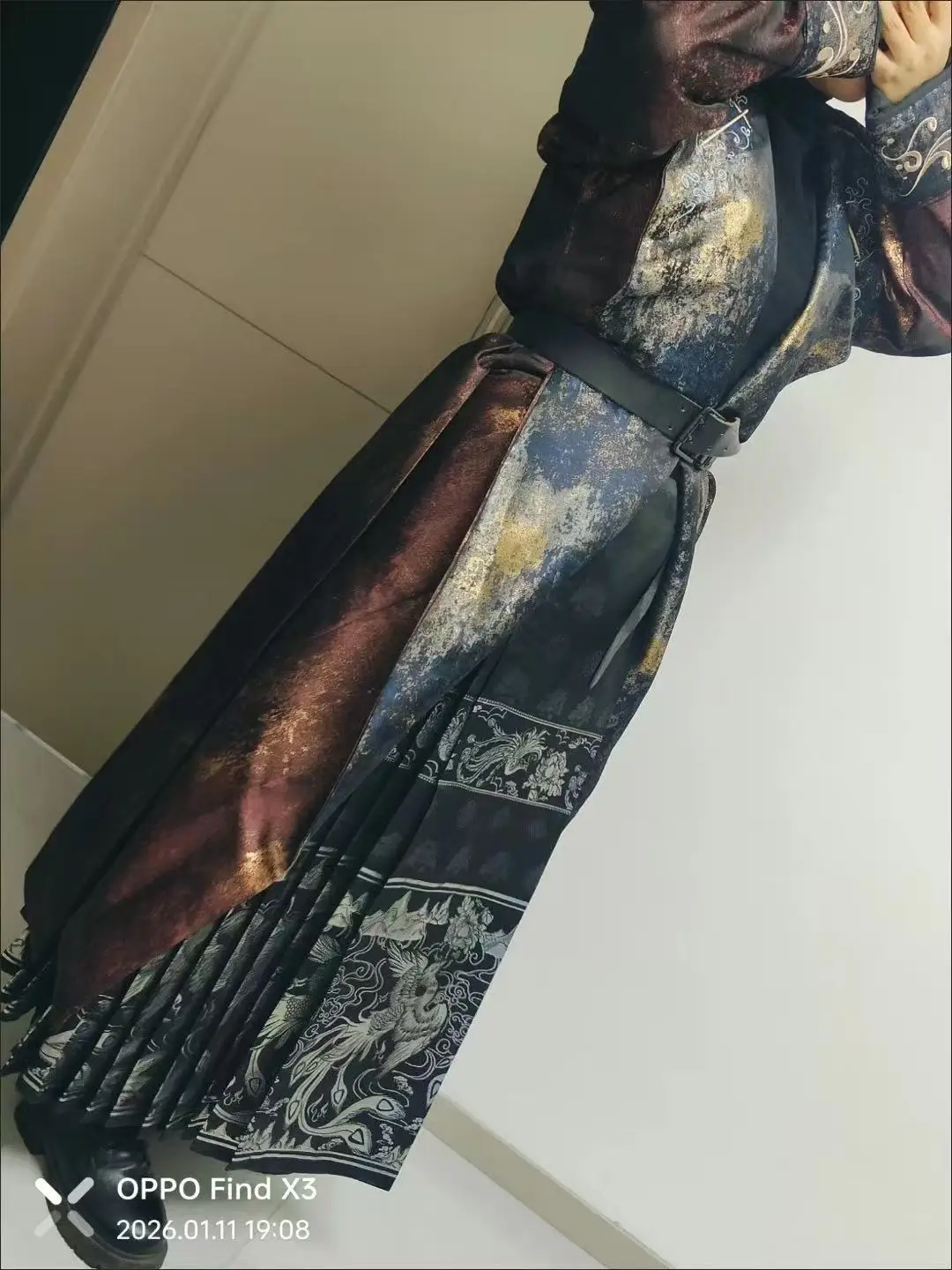 Lange Robe mit Blumenmuster, Hanfu, chinesische Seidenrobe, Kostüm aus der Tang-Dynastie, Hanfu für Männer, antikes Hanfu-Set für Männer und Frauen, Vintage Ethno-Tanz-Hanfu-Set