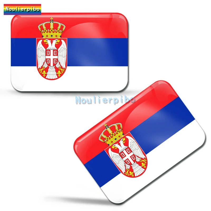 3D Car Sticker Serbia Flag Sticker Epoxy Dome Sticker Car Motorcycle Helmet Laptop Phone Suitcase Trolley Case Vinyl Decal