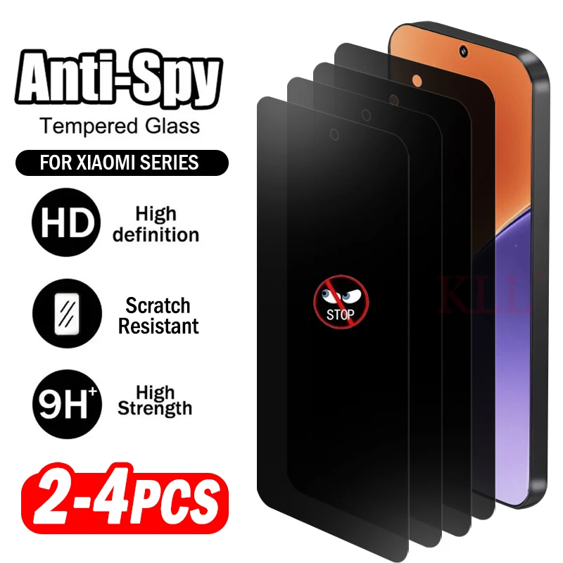 

2-4Pcs Anti-spy Privacy Protective Tempered Glass for Xiaomi 15 14 13 12 11 Lite NE 5G 15T 14T 13T 12T 11T Pro Screen Protectors