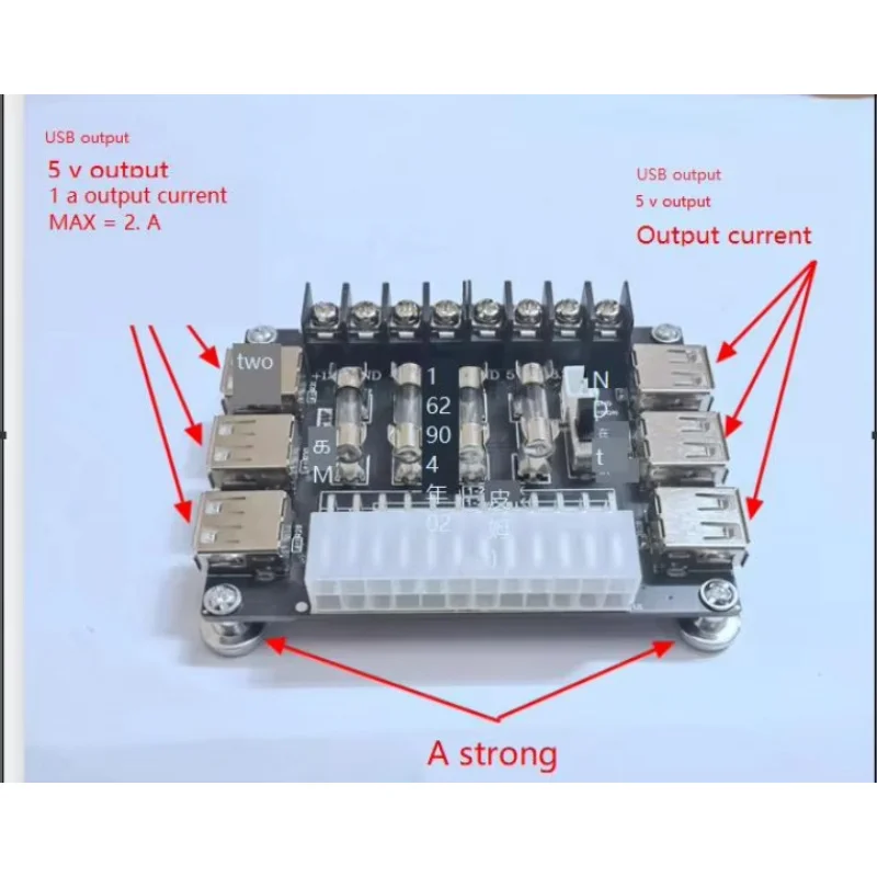 Desktop Chassis Power Supply ATX Adapter Board to Take Power to Lead Out Module  Output Terminal USB Charging