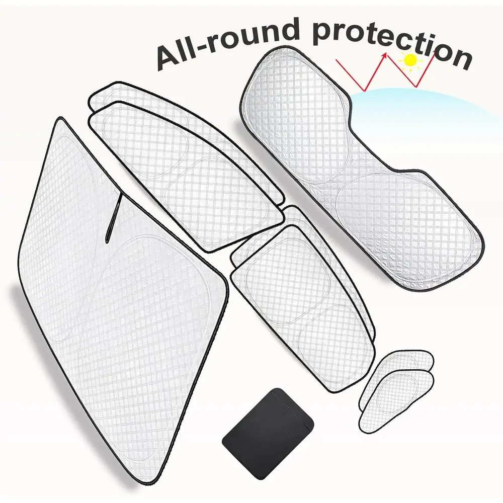 セダン車用カスタムカーウィンドウシェード（2015-2019年式）、UVカットサンシェードカバー（サイド＆リア）、プライバシー＆遮光（キャンプ用）