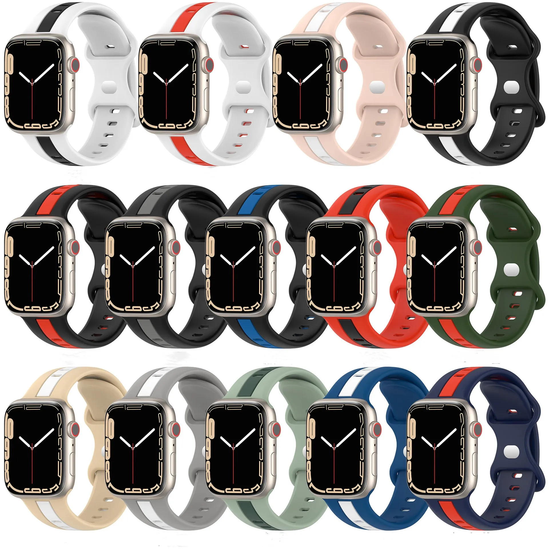 

Strap for Apple Watch Band 44mm 40mm 45mm 41mm 38mm 42mm 49mm correa Sport Silicone bracelet iWatch Series 8 ultra 7 6 5 3 se 4