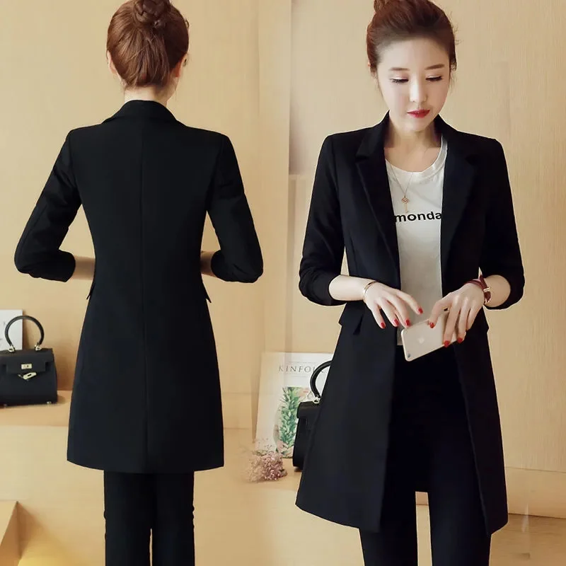 2025 Femme High End Solid Color Suit Outwear Korean Women Casual New Tops Coat Autumn Ladies Fashion Long Sleeves Blazer Jacket