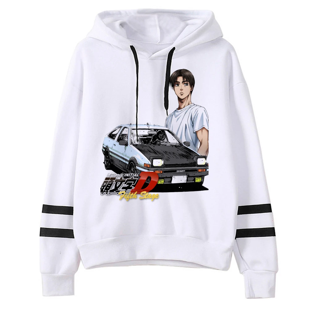 Initial d-Sudadera con capucha para mujer, ropa de calle divertida, chándal Kawaii