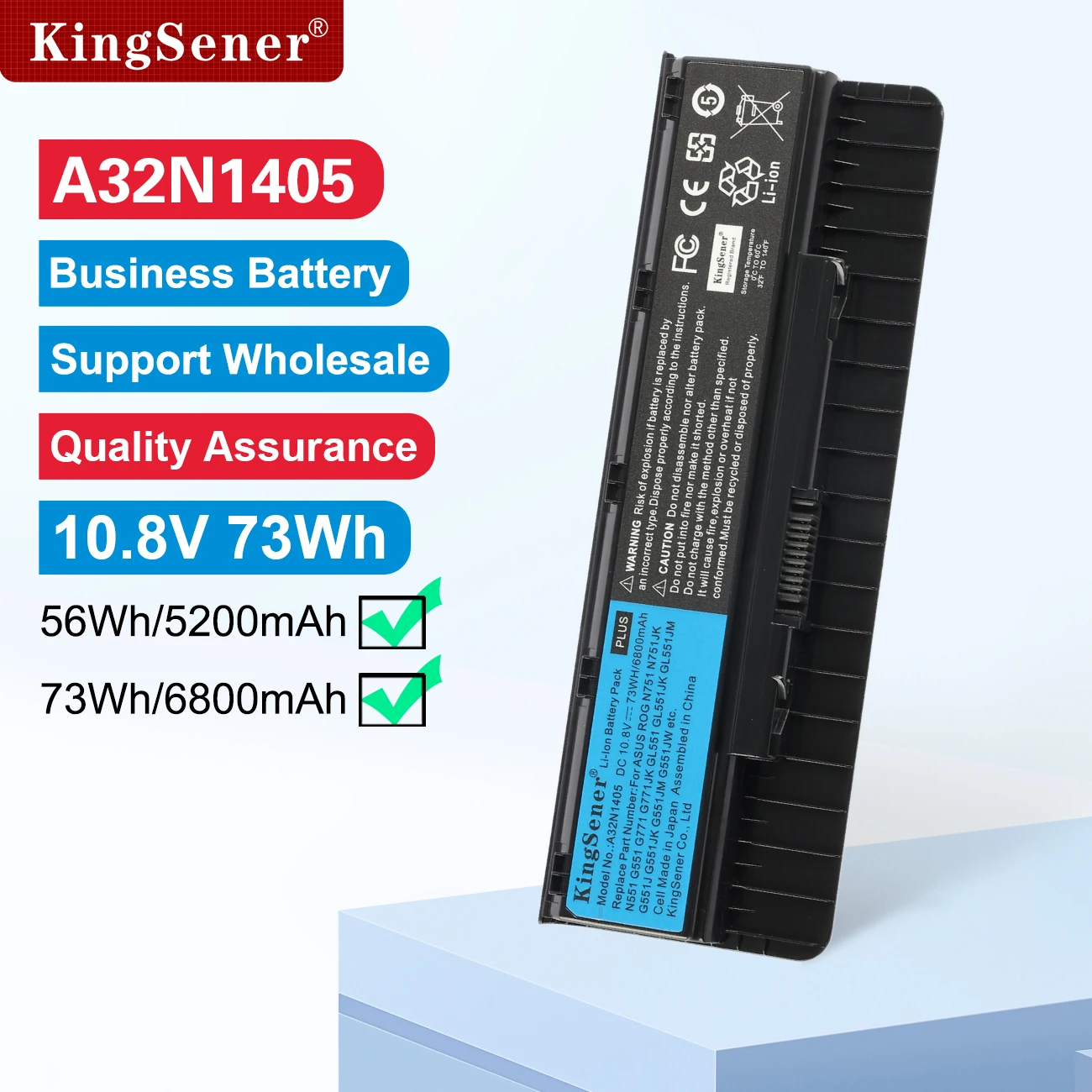 KingSener A32N1405 Laptop Battery for ASUS ROG N551 N751 N751JK G551 G771 G771JK GL551 GL551JK GL551JM G551J G551JK G551M G551JW