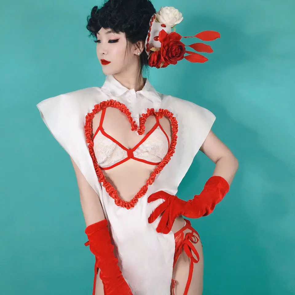 2025 Kobiety Seksowny klub nocny Gogo Tancerka Odzież Wydrążone topy Bikini Impreza DJ Rave Strój Jazz Taniec Kostium sceniczny yj212