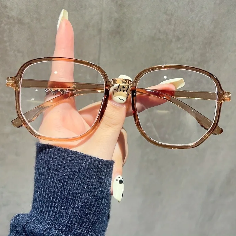 Women's Jelly Colored Fashionable Flat Frame Glasses