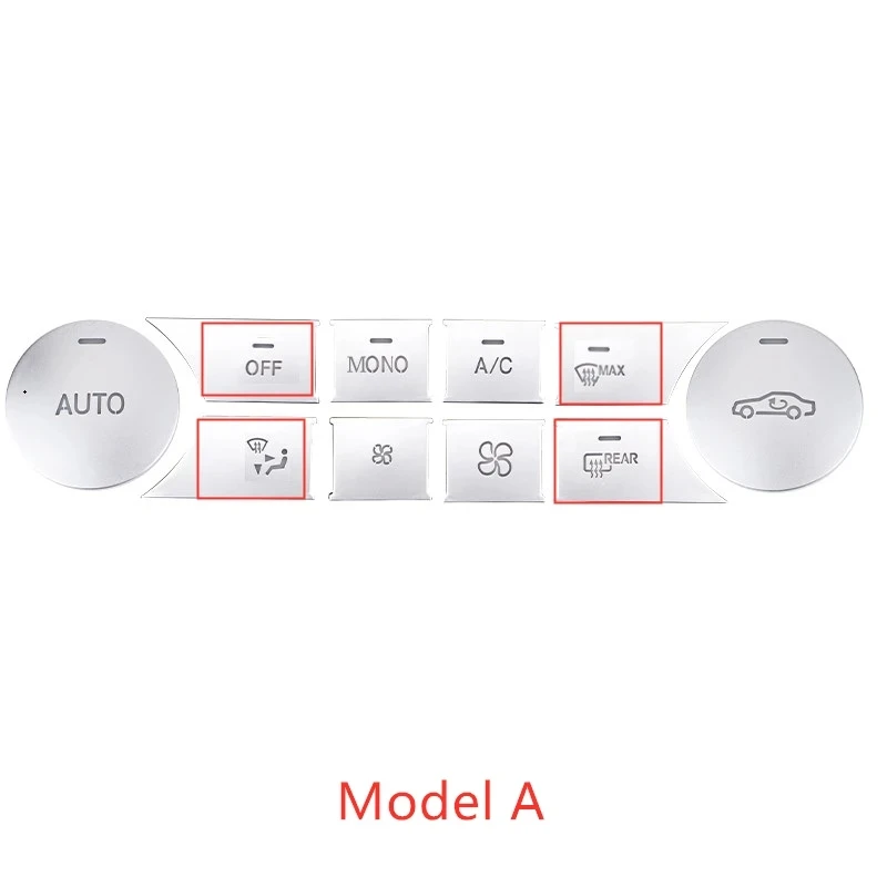 Car Air Conditioning CD Panel Button ABS Silver Decorative Sticker for Mercedes-Benz C-Class W204 GLK X204 20