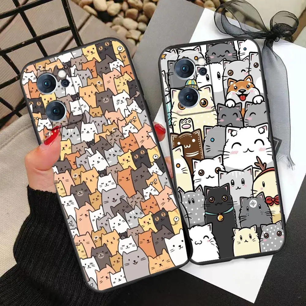 

Cartoon Cat Pattern Phone Case For Realme GT 2 Neo 2 3 5 NARZO 50 50I 50A C55 C53 C35 C33 C31 C30 C21 C21Y C20 Case Funda Capa