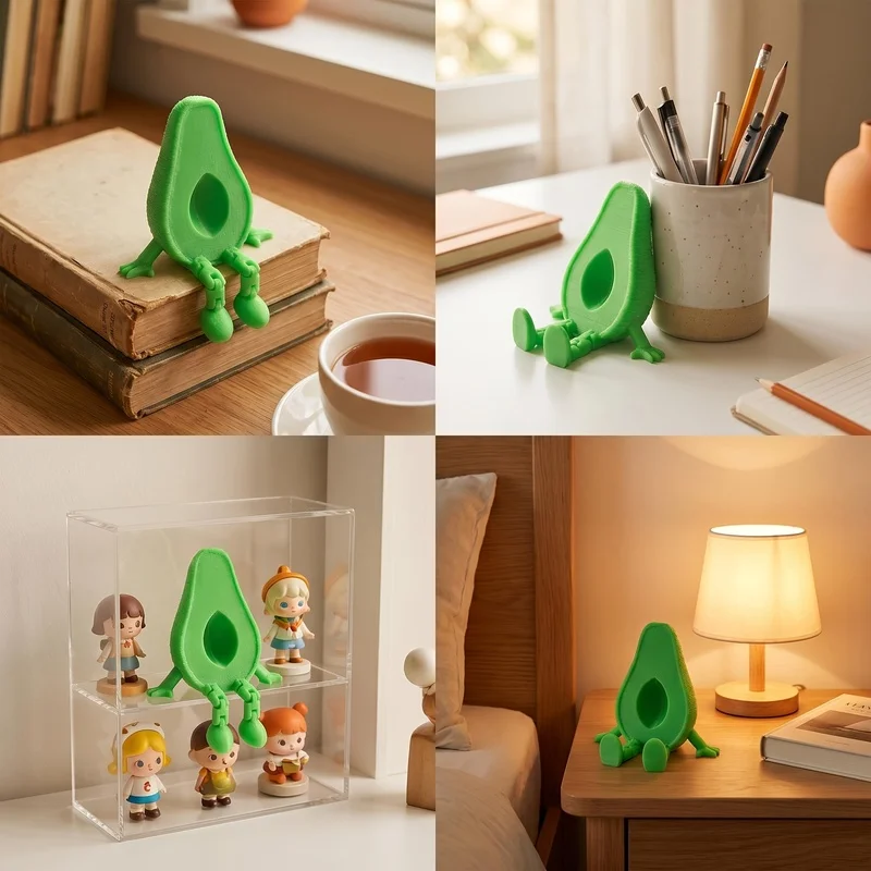2.5×2.5‑Inch 3D Printed Movable Nectarine Figurine, Flexible Joint Cute Statue, Fun Desktop Decor, Easter Gift & Home Collectibl