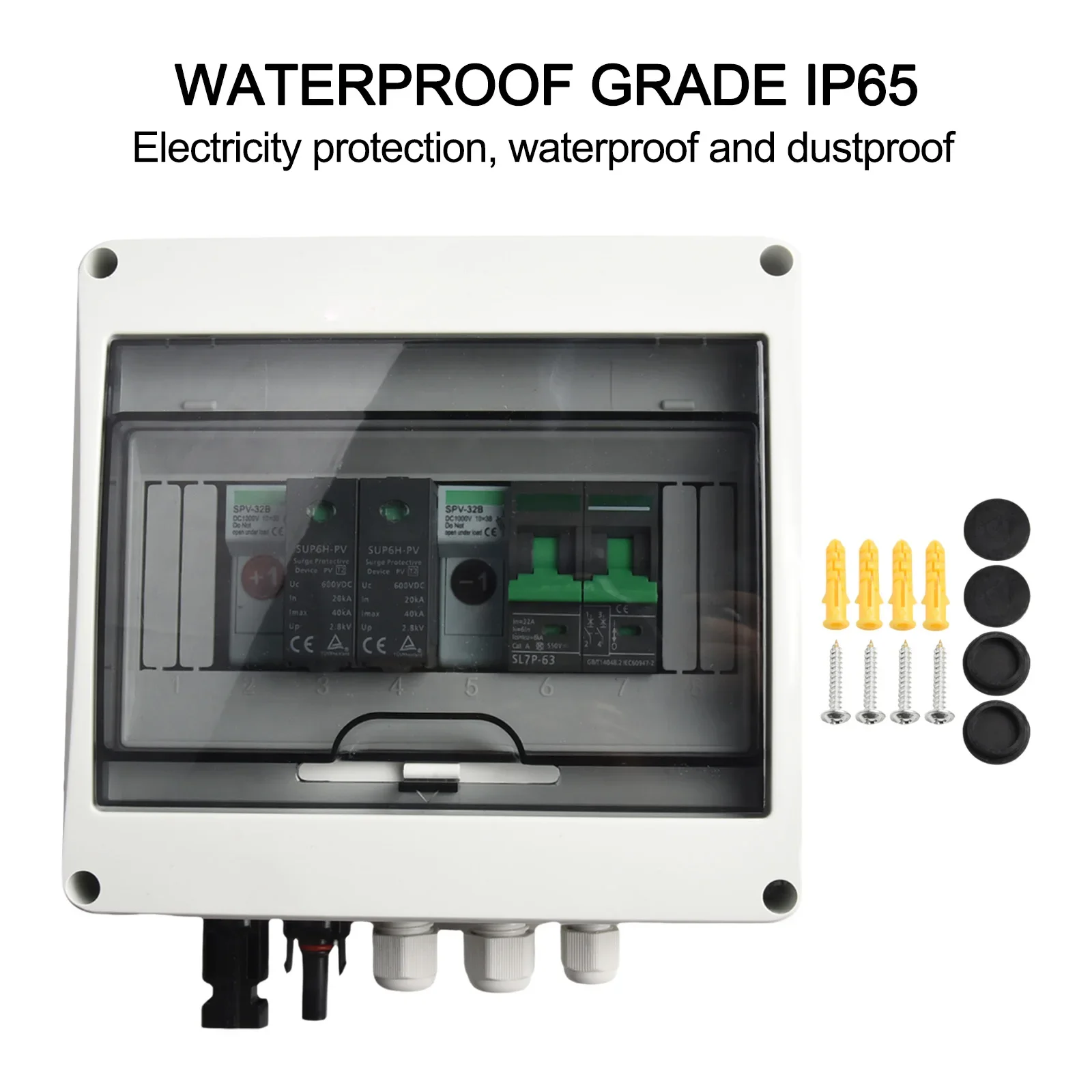 

550V 1 In1 Out 1 String Solar PV Combiner Box Protection Waterproof IP65 Home Improvement Part For Automobiles Ships