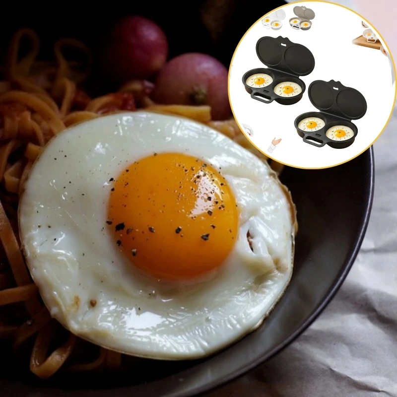 Microwave Steamer Round Food Molds Grade Plastic Steamer Box Double Slot Reusable Egg Cooker Utensils For Kitchen Accessories