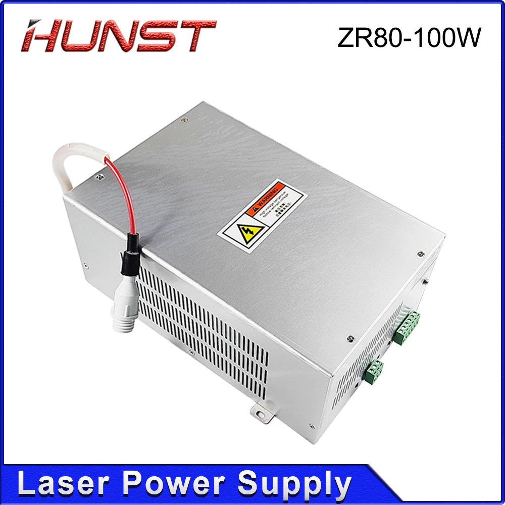 HUNST ZR80 ~ 100W مصدر طاقة الليزر لآلة النقش والقطع بالليزر الزجاجي Co2 80W-100W ضمان لمدة عامين.