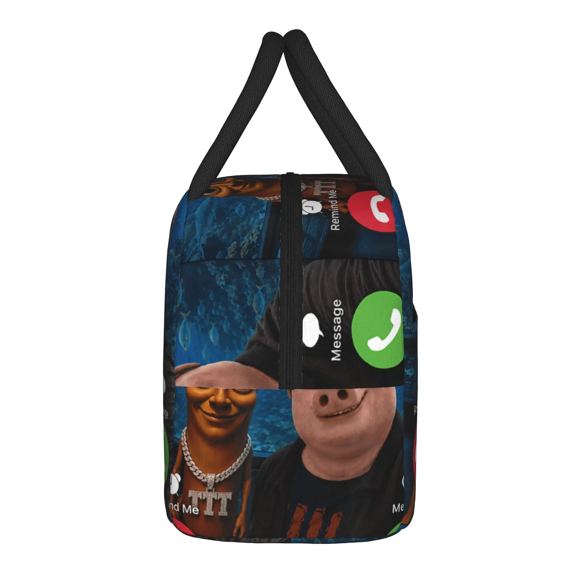 Shark Aquarium Adventure with Tung Sahur John Pork Bro Duo Lunch Bag For Child Graphic Lunch Box Fashion Travel Cooler Bag