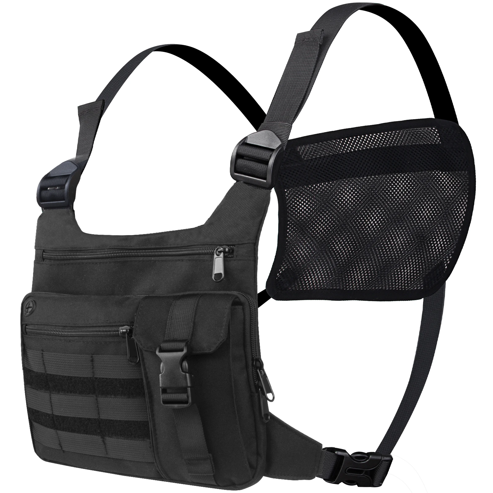 

Lightweight running chest pack; multi-pocket sports bag; compatible outdoor activity pack.