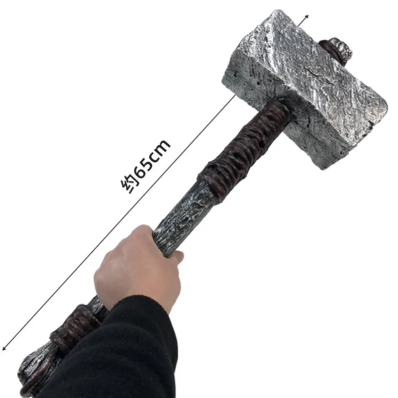 Cosplay 1:1 martello da combattimento bestia da guerra sacrier Hammer Prop Game Movie Cos Primitive Tribe Hammer Safety PU modello di arma 63cm