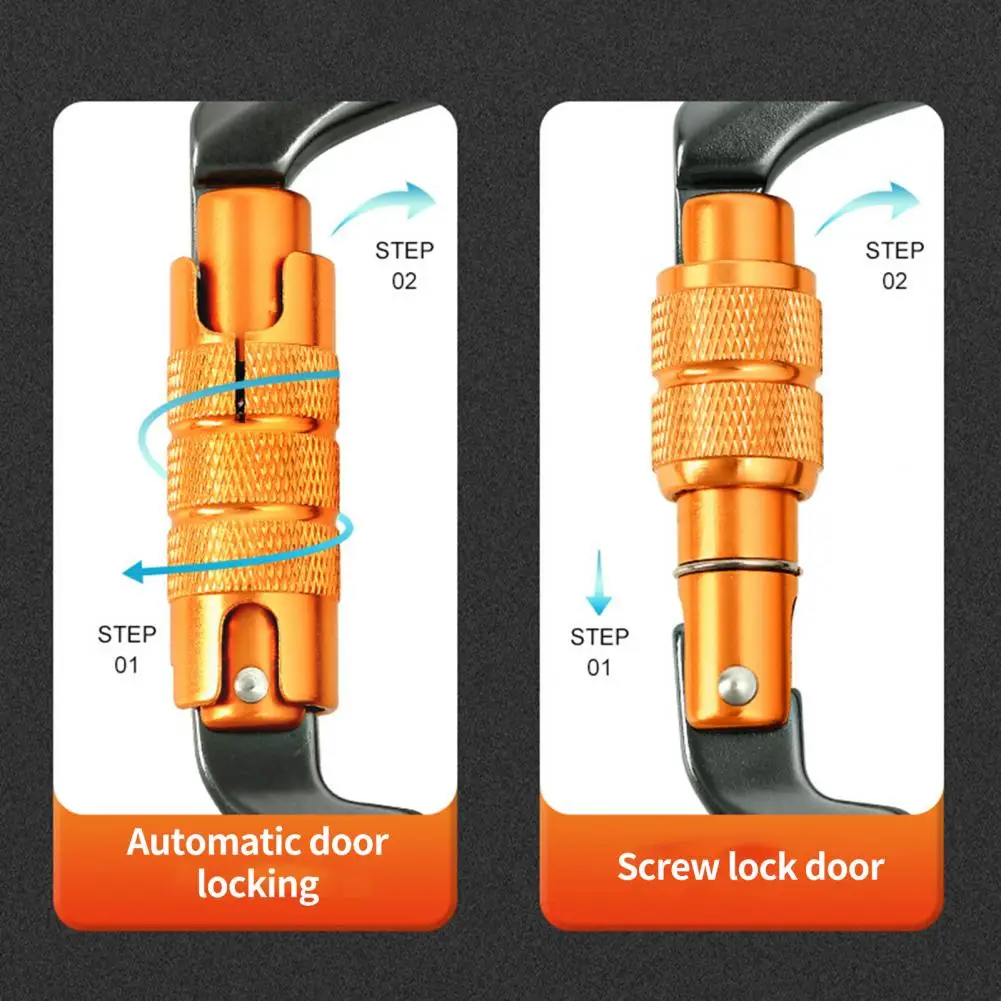 30KN Mountaineering Caving Rock Climbing Carabiner Aluminum Alloy D-shaped Automatic Master Lock Carabiner Outdoor Supplies