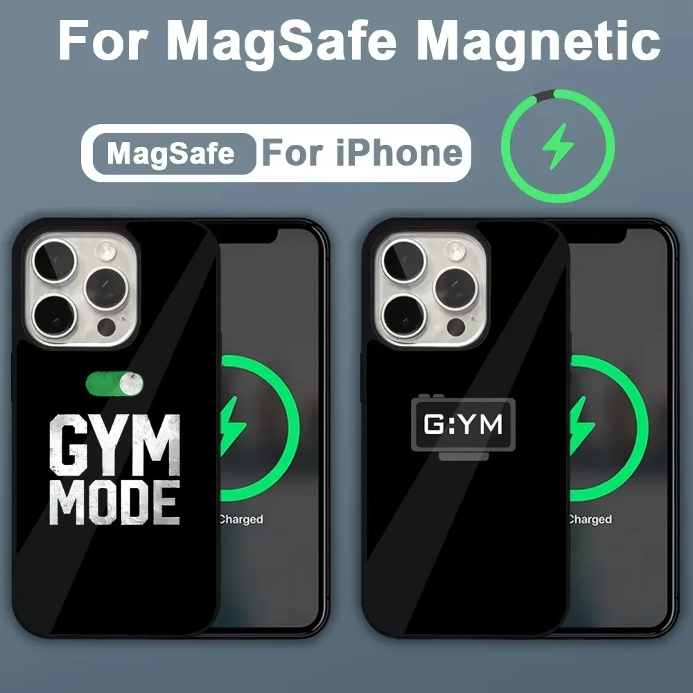 Gym Fitness Bodybuilding Phone Case For iPhone 16,15,14,13,12,11,Plus,Pro,Max,Mini Magsafe Magnetic Wireless Charging