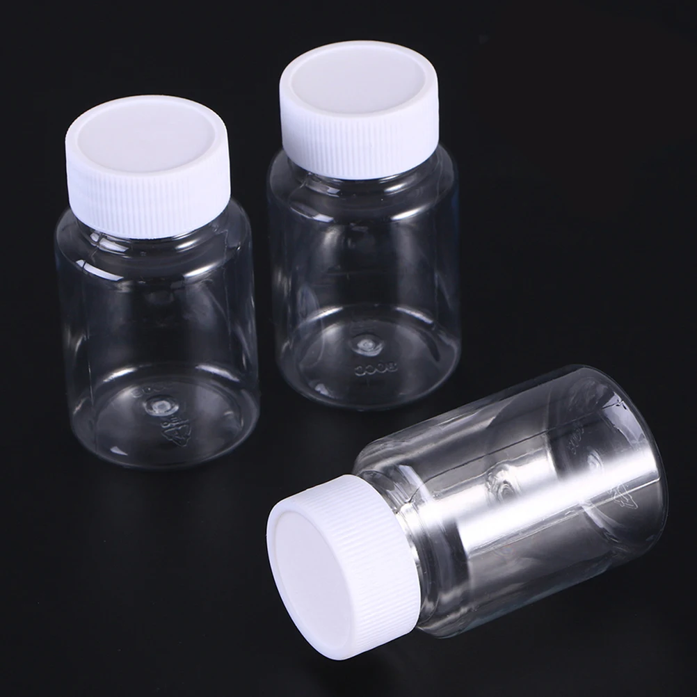 

Bottled Capsules Carrying Organizer Empty Plastic Bottles Emptying Clear 80ml Make up