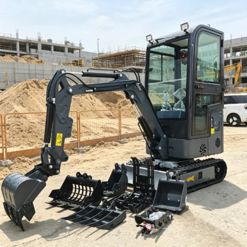 1-2 Ton Mini Excavator Kubota Engine with Thumb Bucket Hydraulic Crawler Digger for Agriculture & Gardening