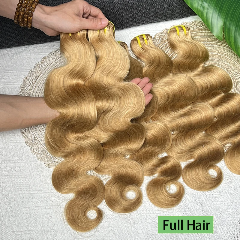 # 27가지 색상의 허니 블론드 바디 웨이브 100% 미가공 생처녀 인모 헤어 위브 컬러 헤어 번들 익스텐션 이중 웨프트