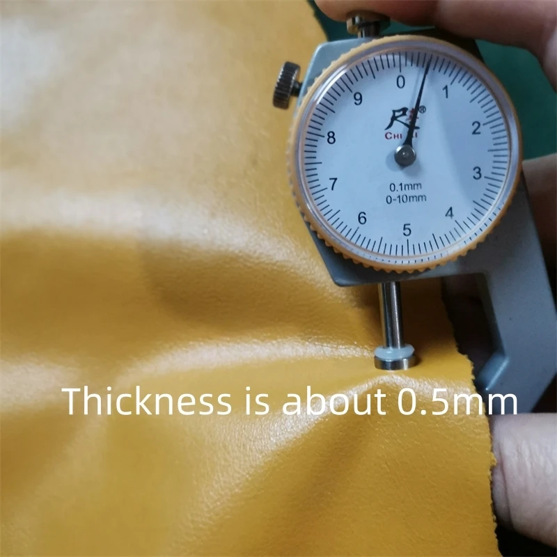 0.5MM/0.7MM Green Yellow Sheepskin. First Layer Leather. Real Leather Fabric. DIY Clothes Repair By Hand. Full-Sheet Cutting