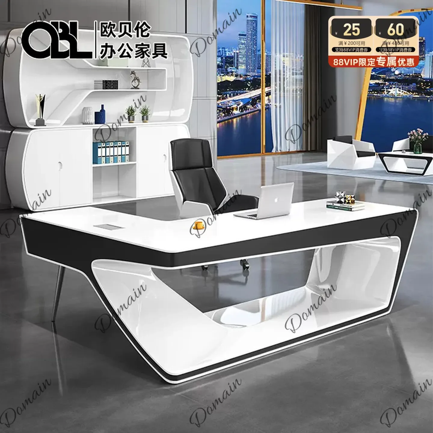 BJ Luxury Single Executive Desk For Boss Office, Simple Paint Finish Manager Desk For Home Office, Modern Computer Table