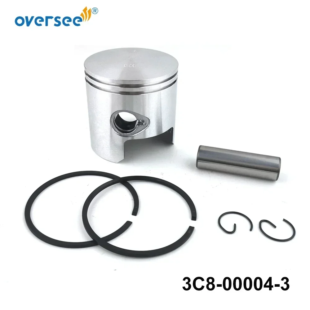 Oversee 3C8-00004-3 Piston Kit +0.5MM for Tohatsu 40HP 50HP M40D M50D 3C8000043 for Mercury Mariner 3Cyl 779-96152