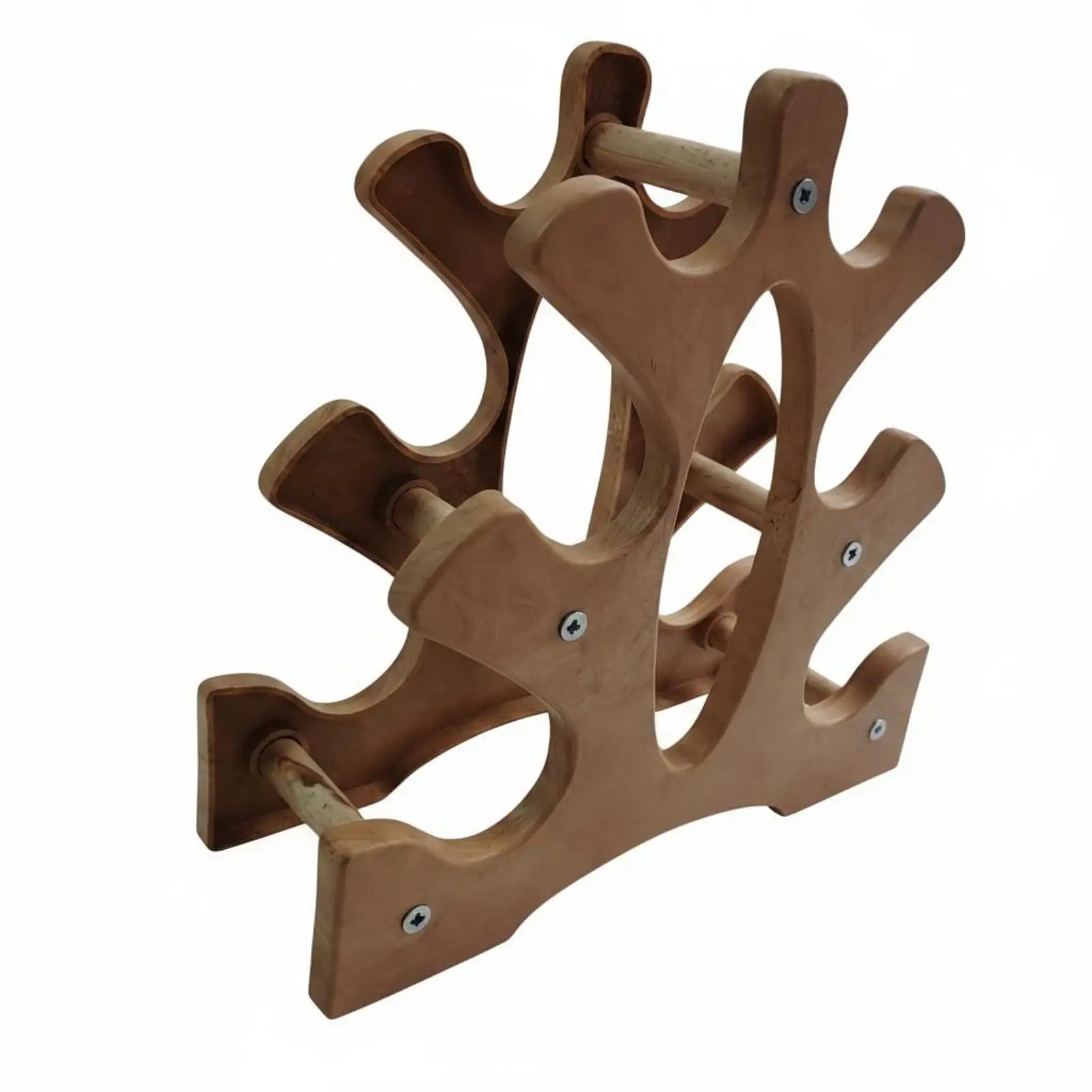 Three-Tier Dumbbell Rack Natural Wood 3 Tier Dumbbell Rack Open Frame