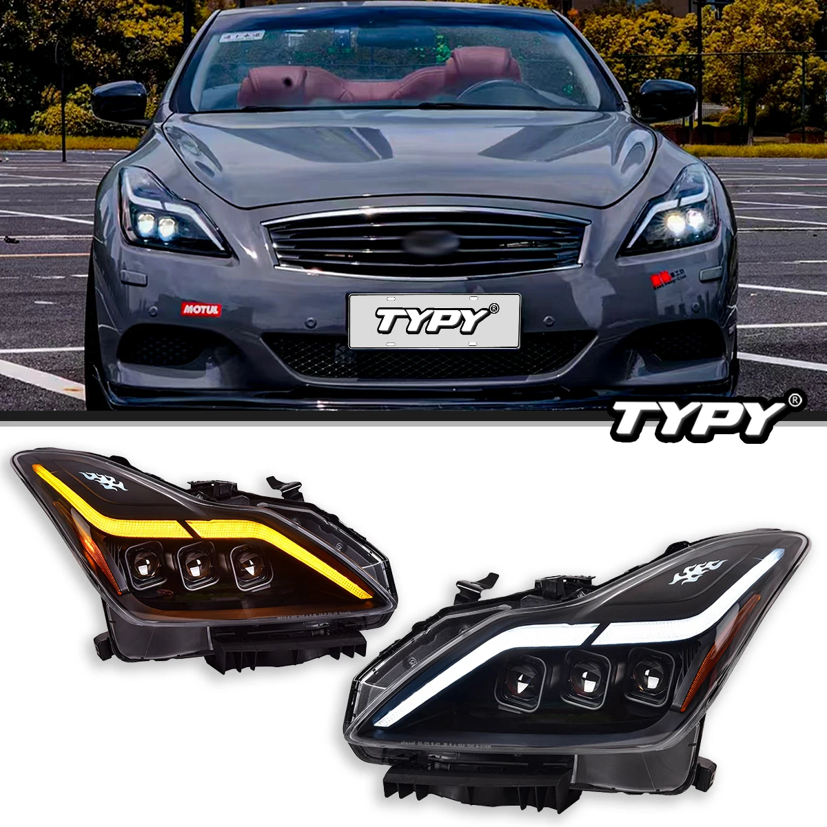 

TYPY Car Lights For Infiniti G37 Headlight 2010-2015 LED Projetor head Lamp Daytime Running Light Automotive Accessories