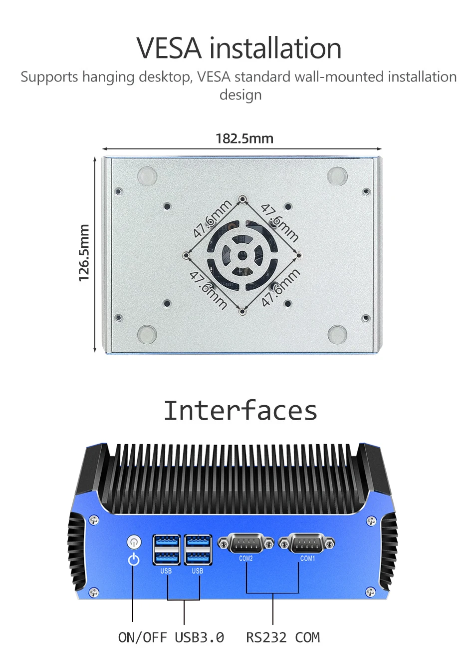 Intel Core I7-5500U I5-5200U I3-5005U Industrial Mini PC Dual LAN 2xRS232 COM 4xUSB3.0 1xHDMI Support WiFi Linux Ubuntu Computer
