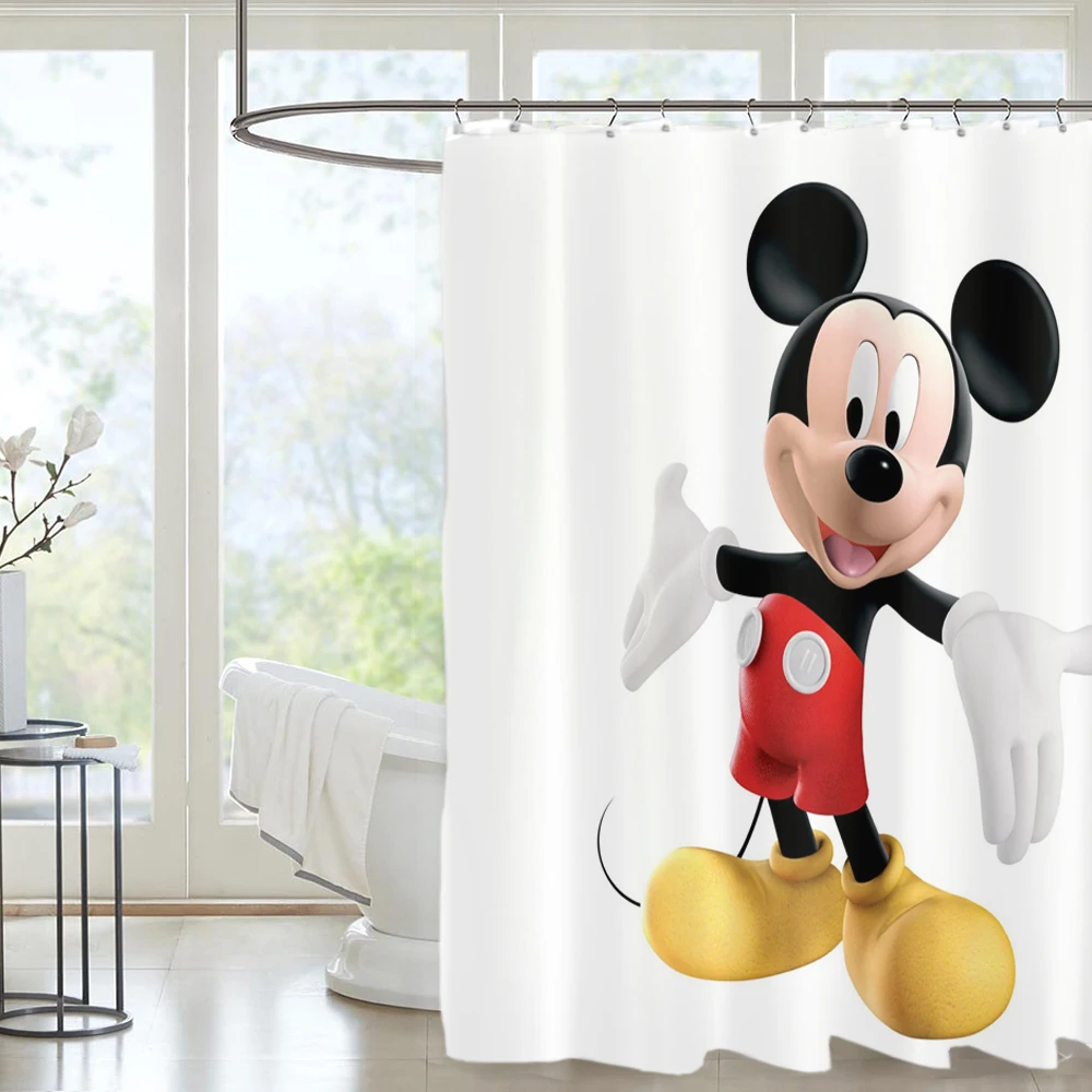 Mickey Bathroom Accessories Shower Curtain Sets Full Set  Luxury Curtains Bath Waterproof