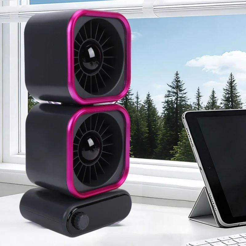 Rechargeable Portable Desk Oscillating Fan 360 Degree Rotation Digital Display Air Circulation Quiet For Bedroom Home