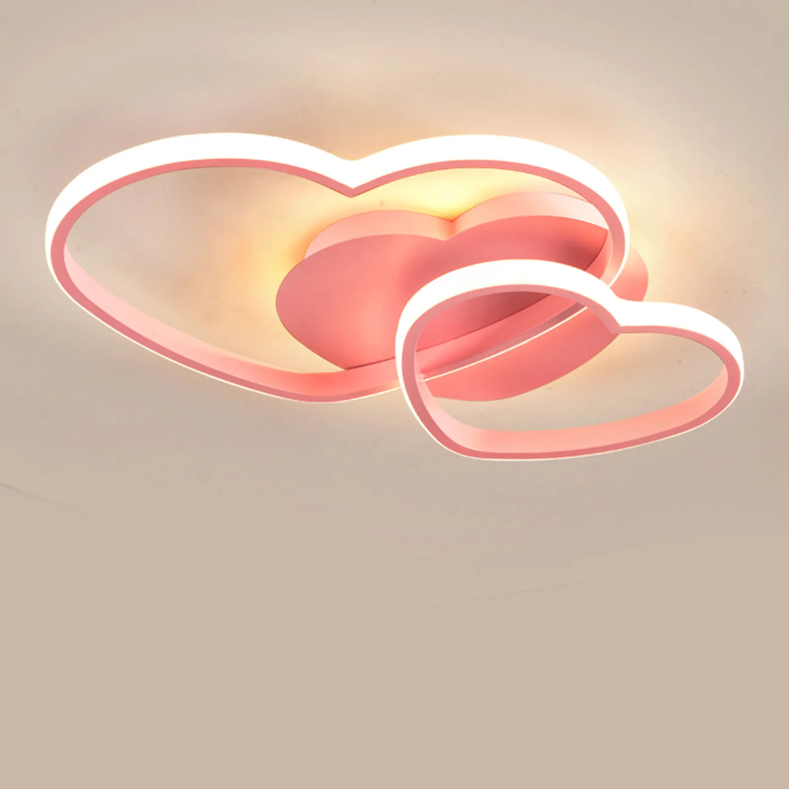 ضوء السقف الوردي على شكل قلب أنيق على شكل قلب - تصميم ضوء السقف للحانات وصالونات العصور والدراسات وغرف الأطفال وغرف الفنادق