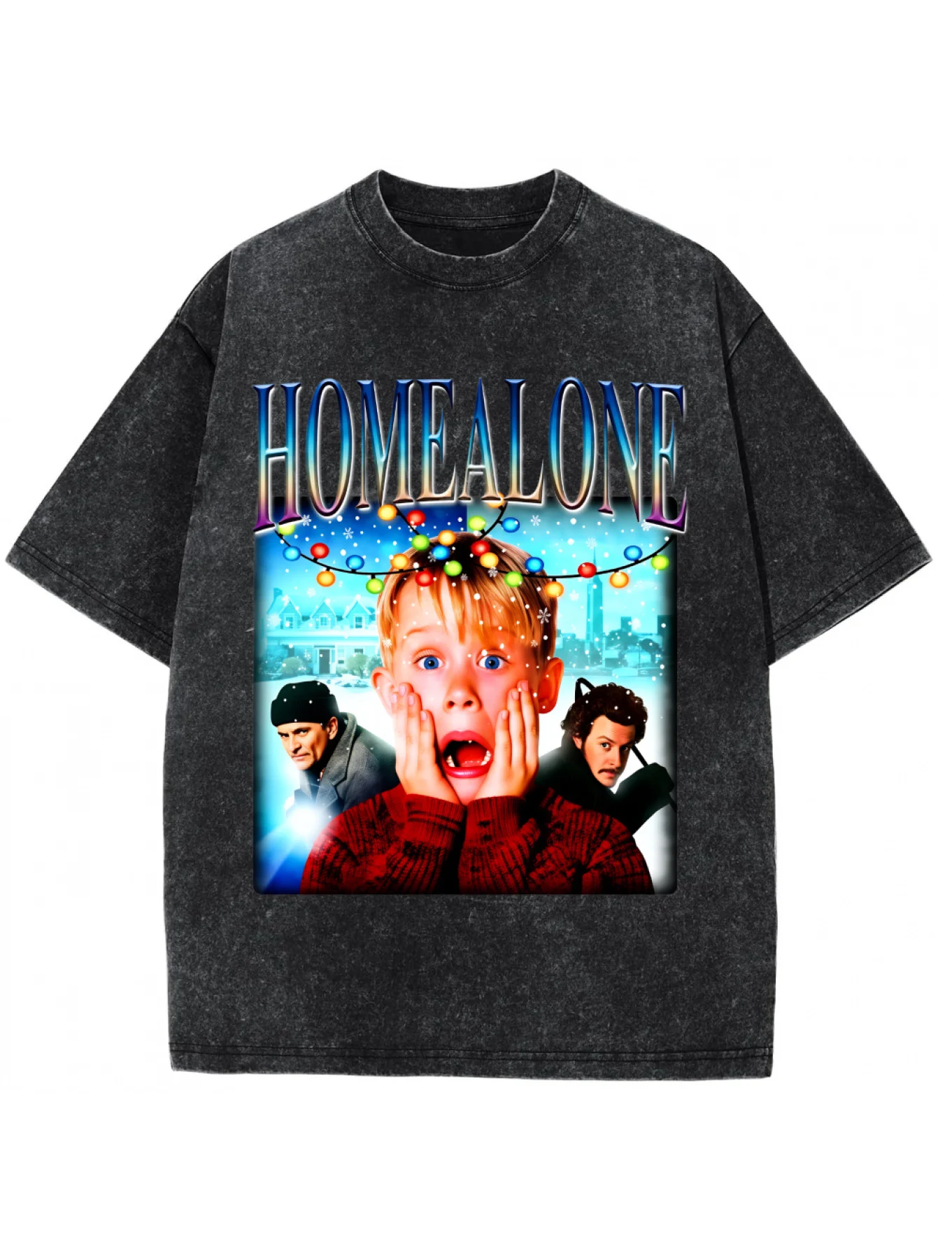 Retro Solo T-shirt Sweatshirt Christmas Kevin McAllister Fun Long Short Sleeves Retro Washed