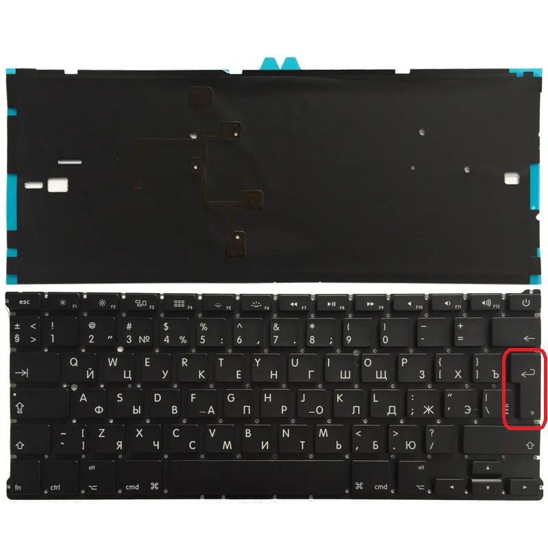 

New Russian Keyboard For Macbook Air 13" A1466 A1369 MD231 MD232 MC503 MC504 2011-2015 RU Black