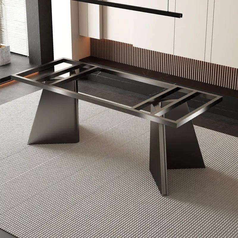 Light luxury stainless steel rectangular table leg bracket for dining table and coffee table, model HA-302