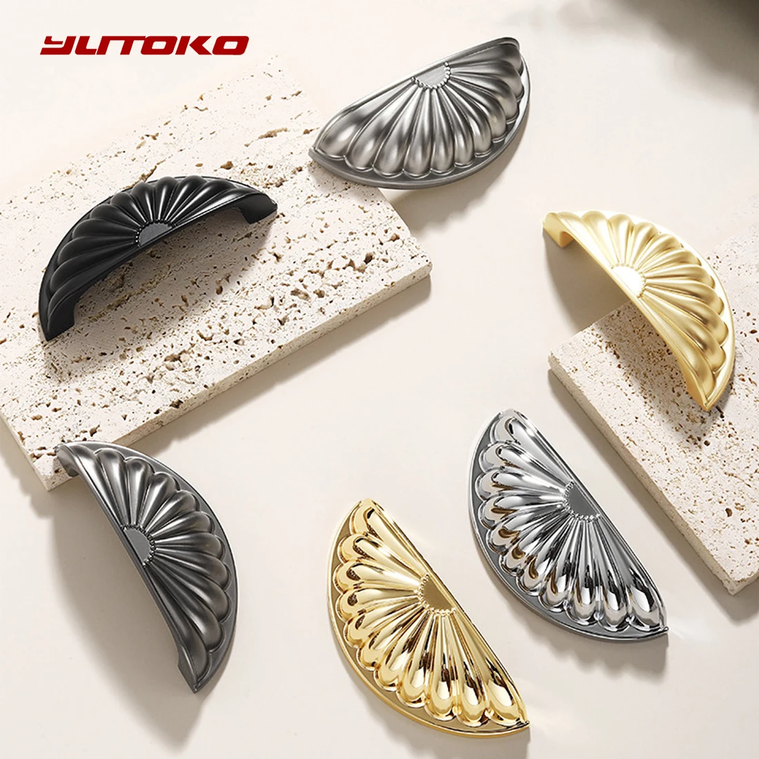 

Yutoko Brass Gold Dressers Round Cabinet Door Drawer Pulls Kitchen Closet Cupboard Door Handle Furniture Handles Hardware