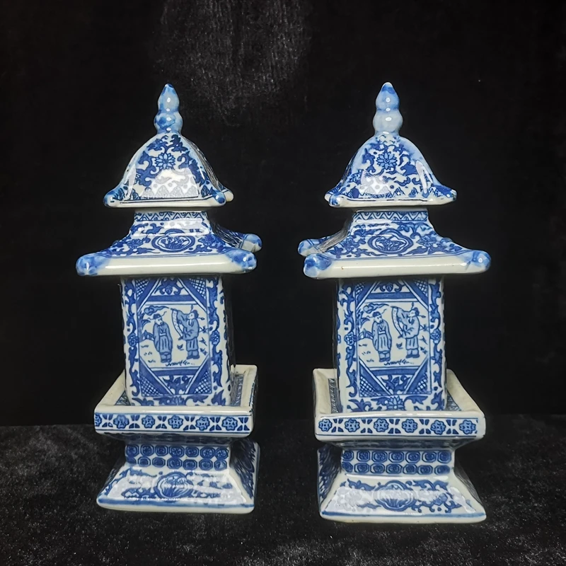 YIZHU CULTUER ART Size 19 × 7.5 cm 2 Pcs China Porcelain Qing Qianlong Flower Dragon Bottle Vase Collect