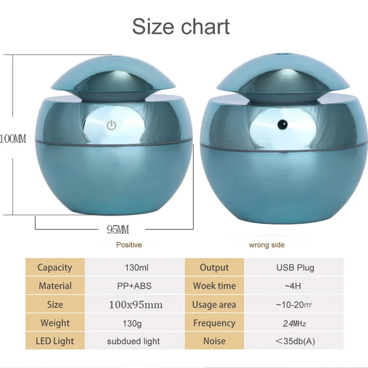 130ML usb humidifier mini air  diffuser ultrasonic air cool  aromatherapy essential oil diffuser humidifier