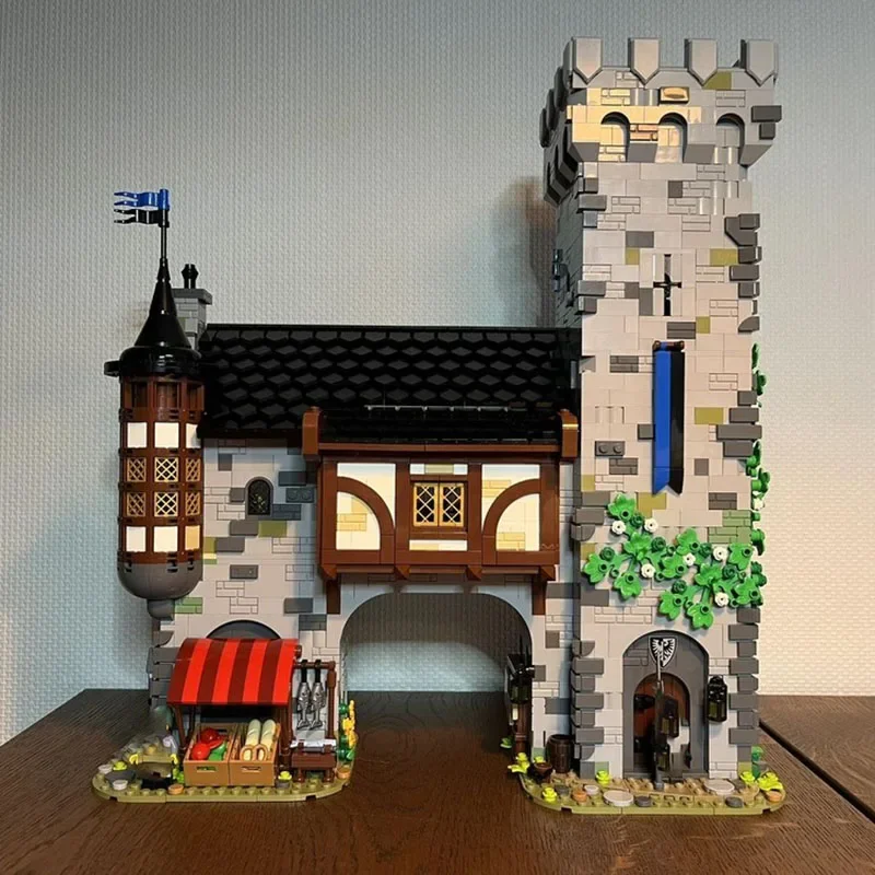 ใหม่ Moc Building Block Building Model,ยุคกลาง City Gate โมดูล Building Block ของขวัญ,ของเล่นเด็ก DIY ASSEMBLY ชุด