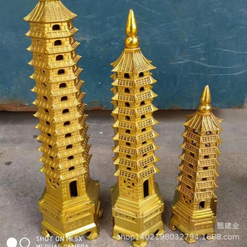 Hebei Hengfa Factory Direct Supply Metal Crafts7Layer9Layer13Fine Layer Pure Copper Wenchang Tower Decoration Wholesale